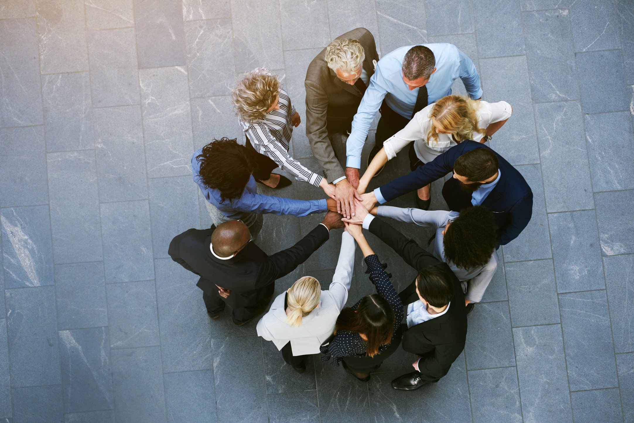 Multiracial Office Workers Team Building